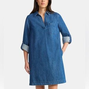Time and Tru Blue Jean Denim Shirt Shift Dress